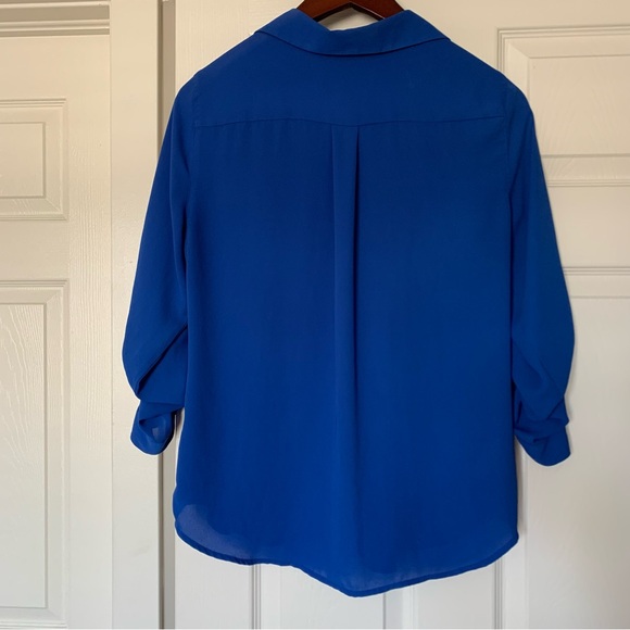 Electric Blue Blouse Size M - Picture 5 of 6